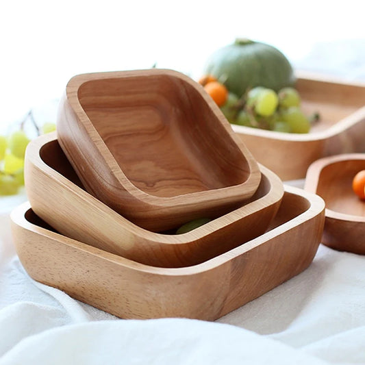 Square Shaped Wooden  Bowl