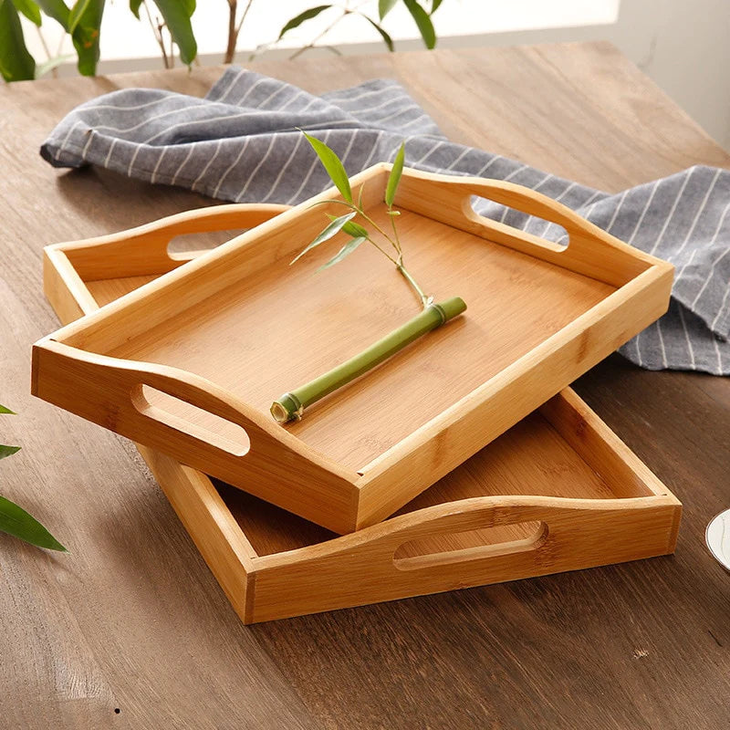 Wooden Serving Tray Set